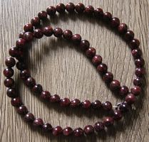 NEU: Böhmischer Granat Kugel Kette Collier mit Edelstahl