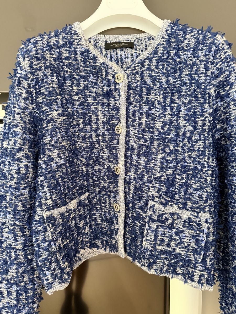 Max Mara Jacken: Weekend Max Mara Blue Bouclé Cardigan Jacket – Neu (gemäss Beschreibung) aus Lugano von fer_ckb9 8