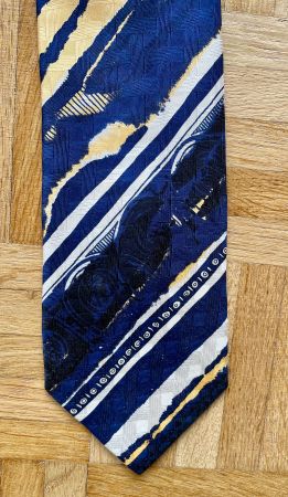 Krawatte blau-gelb-weiss-schwarz, von Hosse