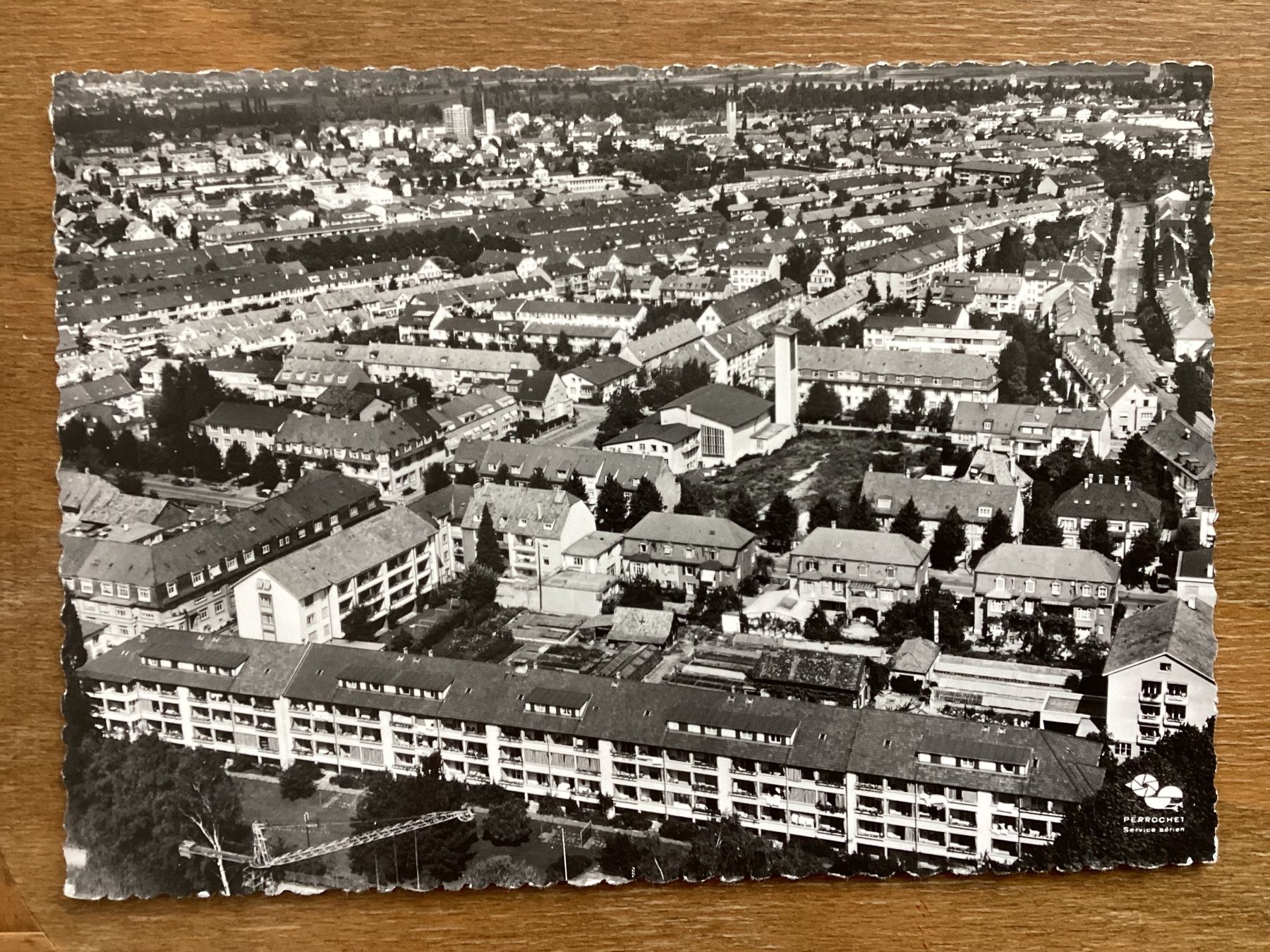 Ansichtskarten: AK Mit dem Flugzeug über Basel. Neubadquartier – Gebraucht aus Zürich von Tolima194