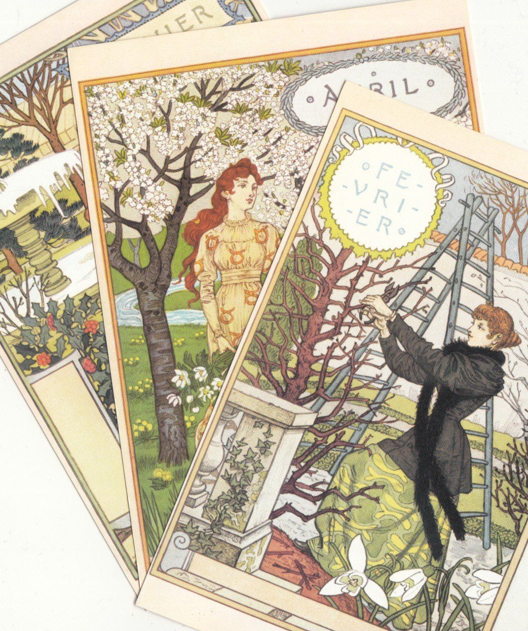 Cartoline postali: Künstlerkarten Eugène Grasset, 3 Stk – Usato da Bürglen TG venduto da StampGraf
