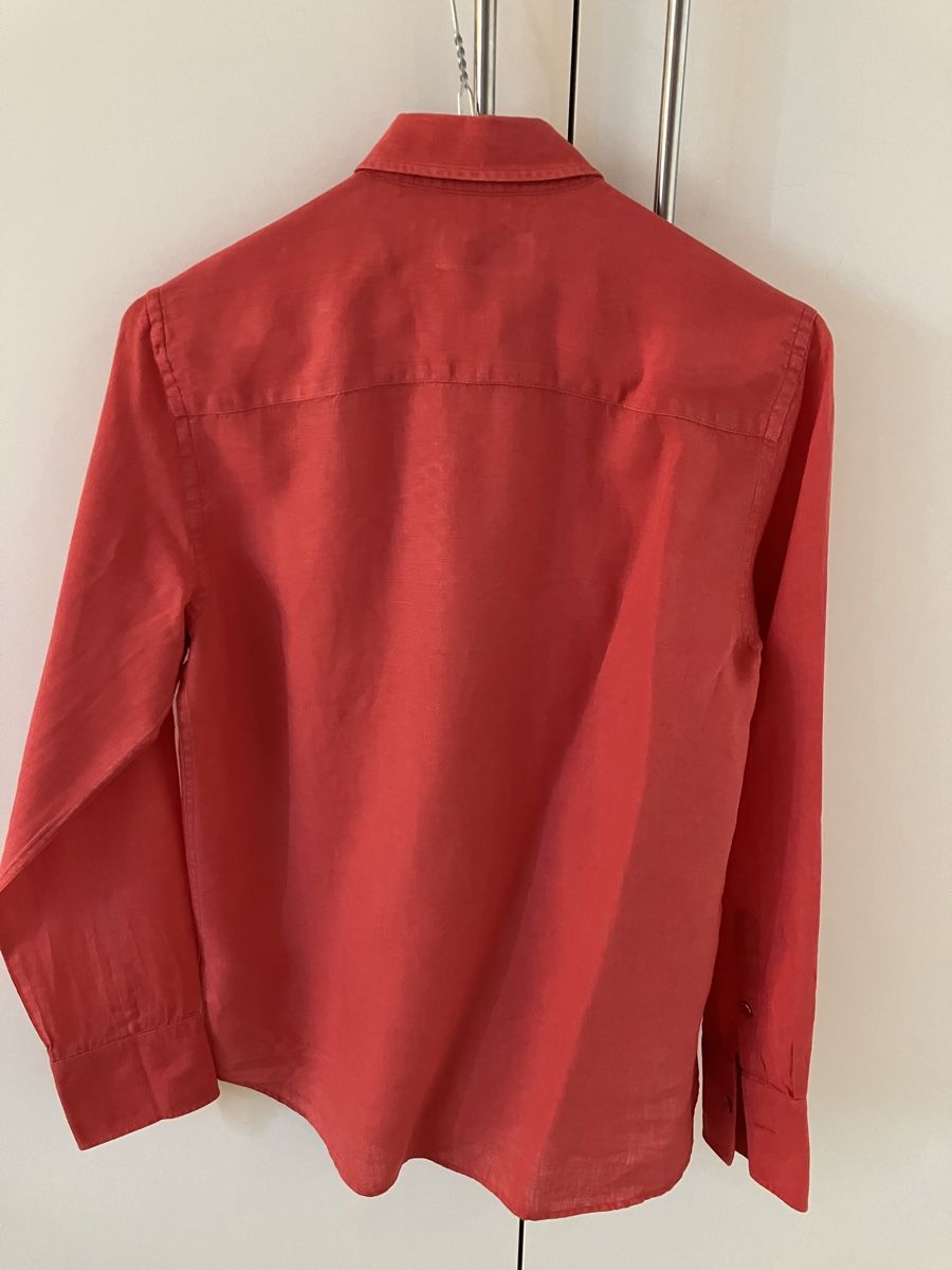 Blusen: Figaret - chemise en lin rouge orangé – Gebraucht aus Vich von SophieCo 4