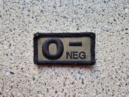 *** Blutgruppen Badge 0 Negativ mit klett ***