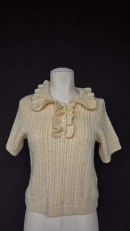 Pulli mit Zopfmuster und Rüsche von XSIDE in S