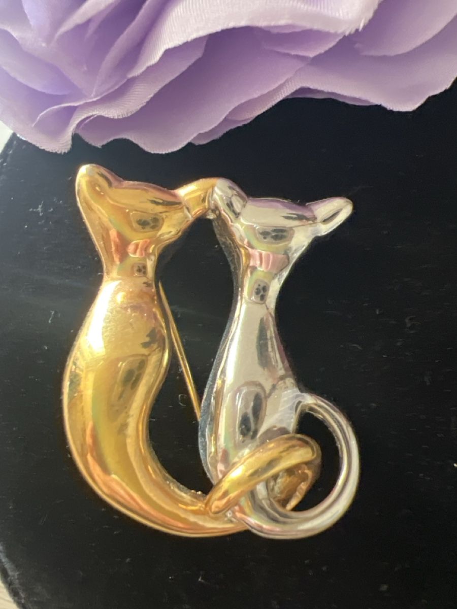 Broschen & Nadeln: Elegante Brosche Katzenpaar – Neu (gemäss Beschreibung) aus Seon von Sunny-Schmuck78 1