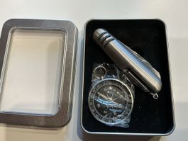 Multifunktionswerkzeug Taschenmesser mit Kompass im Etui,