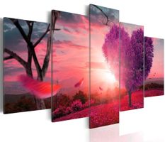 5-teiliges Leinwandbild „Herzbaum“ – 200 × 100 cm - NEU