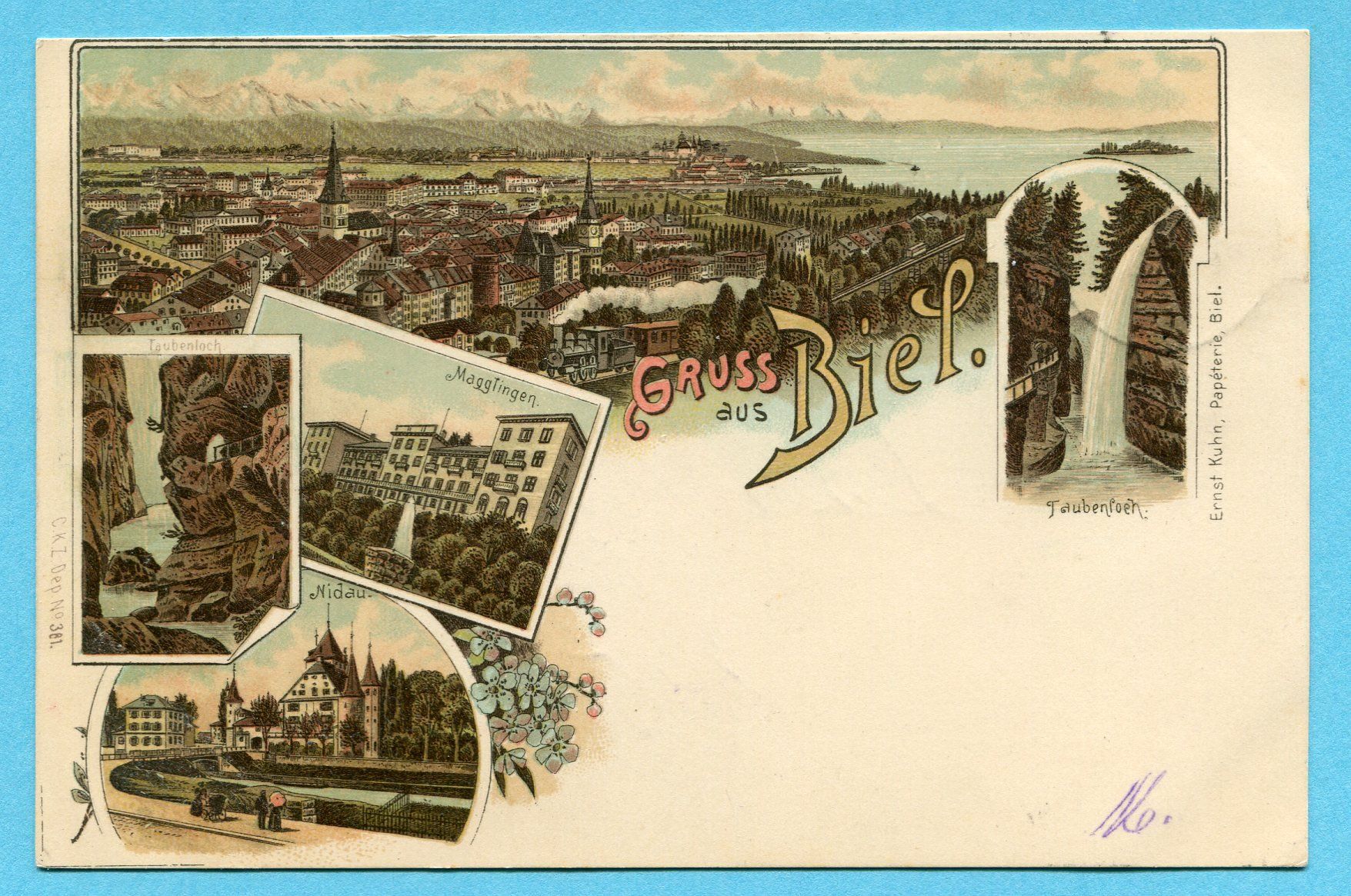 Ansichtskarten: Gruss aus Biel 1899 – Gebraucht aus Opfikon von cleocat-vb