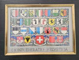 Alte Schweizer Kantonswappen CONFOEDERATIO HELVETICA 