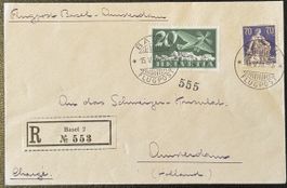 Schweiz 1926 Flugpost Basel Amsterdam Einschreiben 90 Rp