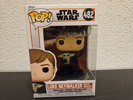 Neu - Funko Pop - Star Wars - Luke Skywalker w.Grogu 482