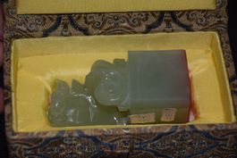 Jade Stempel mit Box, China, Handarbeit, Top Zustand