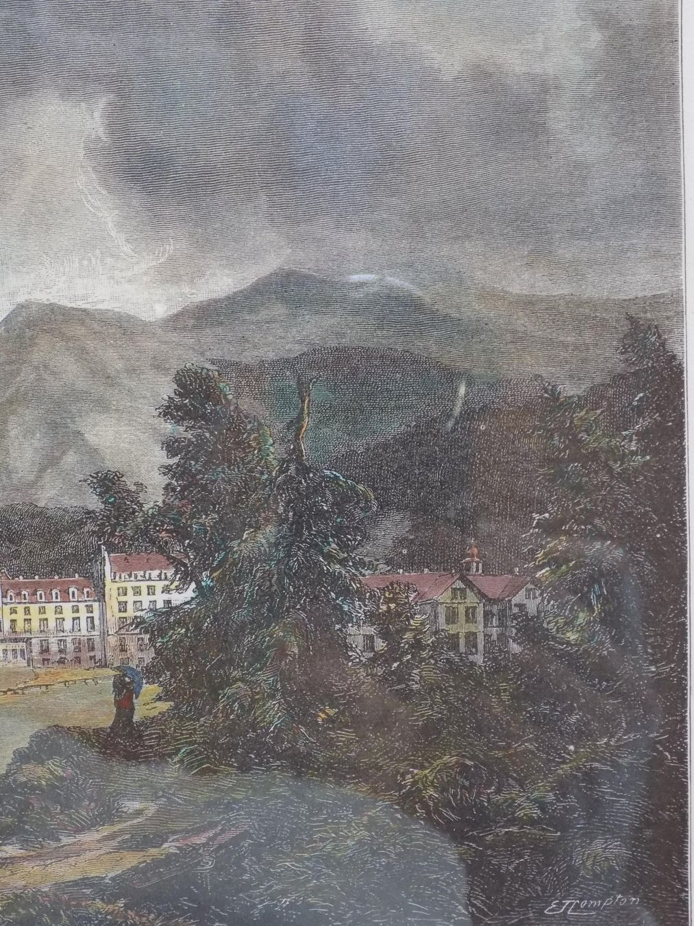 Gravures: St.Moritz Bad koloriert – D'occasion à Risch par Rischli15 6
