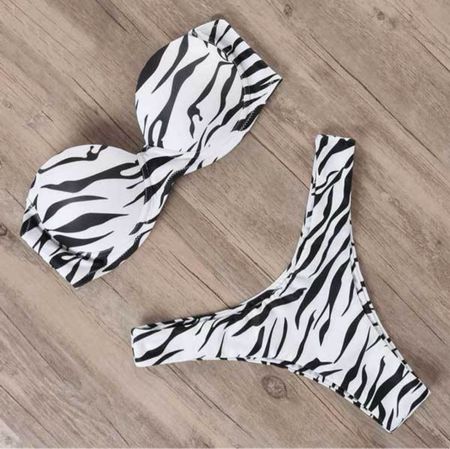 Neu Bikini in Zebra Optik Gr M