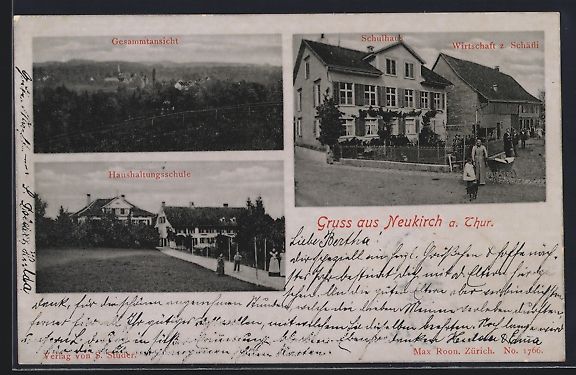 Cartoline postali: Neukirch a. Thur, Gasthaus z. Schäfli,  – Usato da Berlin venduto da bartko-reher