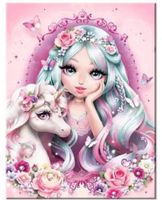 Diamond Painting Mädchen mit Einhorn 20x25cm Diamantform Run