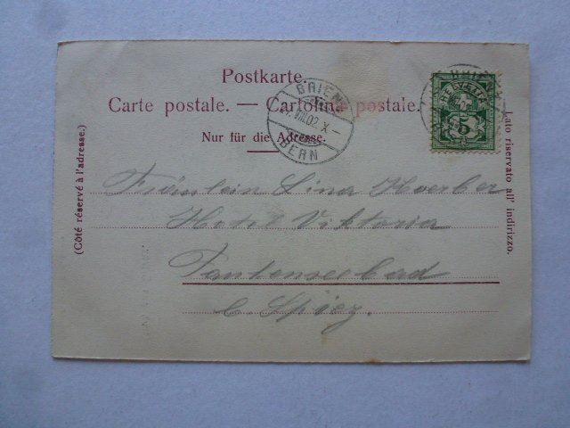 Cartoline postali: Ansichtskarte Gruss aus Brienz 1902 – Usato da Walkringen venduto da Casablanca777 1