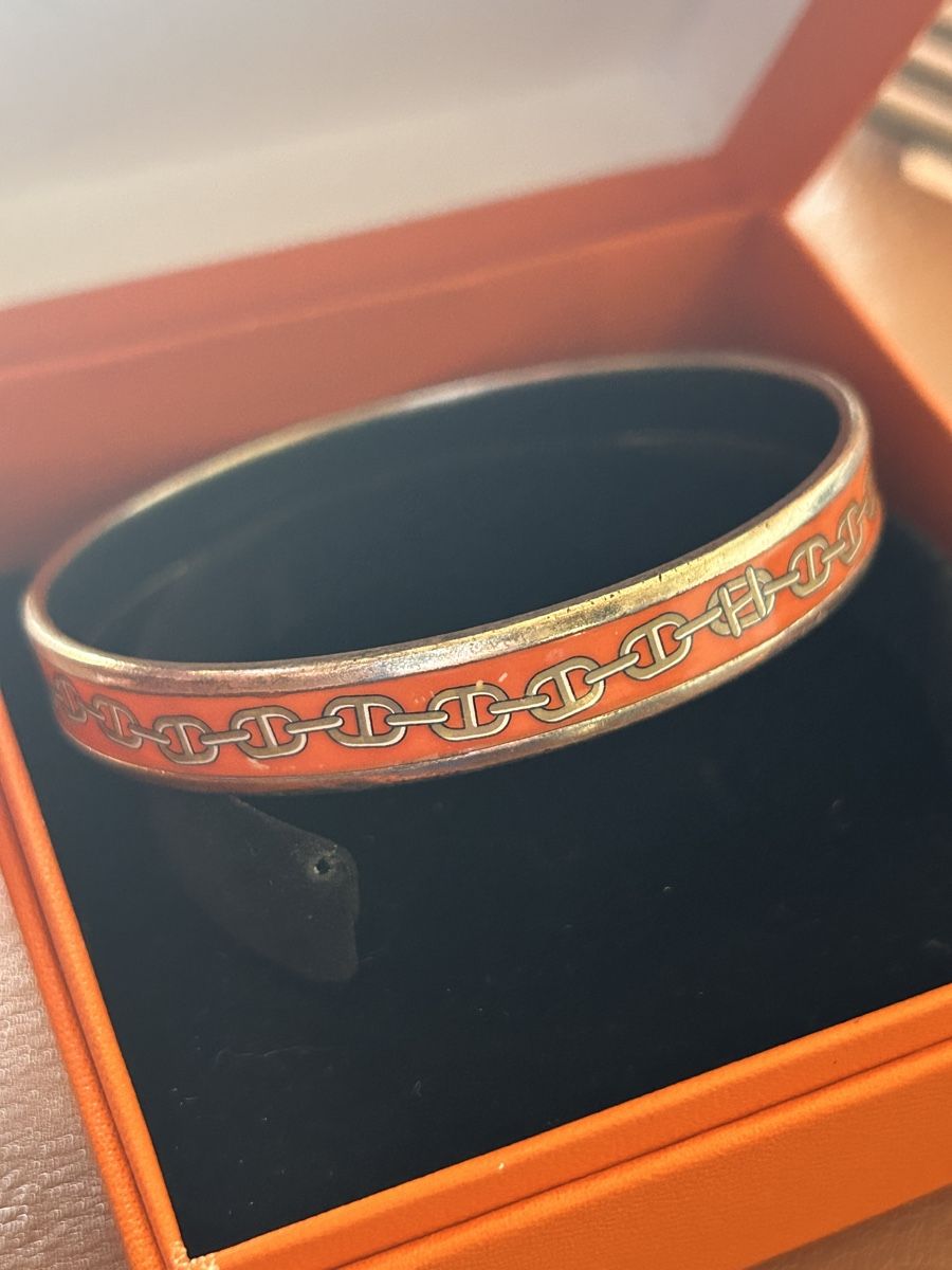 Hermès Armbänder & -reifen: Bracelet jonc Hermes en argent et email – Gebraucht aus St-Cergue von pinkgreen 4