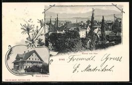 Sins /Aargau, Hotel Löwen, Ortspartie a