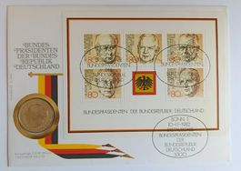 Numisbrief Bundespräsidenten Deutschland mit 2 DM Münze