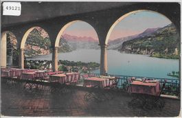 Weesen - Blick auf See  v. d. Terrasse Schlosshotel Mariahal