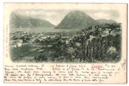 Relief-AK Lugano, Blick über den Ort