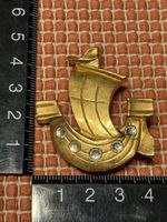 Brosche Segelschiff mit Strass