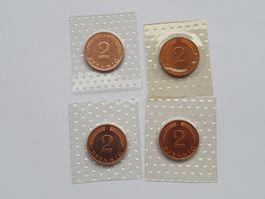 2 Pfennig D-F-G-J 1975 Stgl