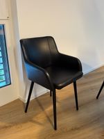 Lot de 4 chaises, similicuir, comme neuves