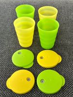 Tupperware Trinkbecher, mit Deckel, 4-er Set, grün und gelb