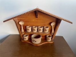 Déco Murale Typique Gruyère Pots à Crème Cuillères