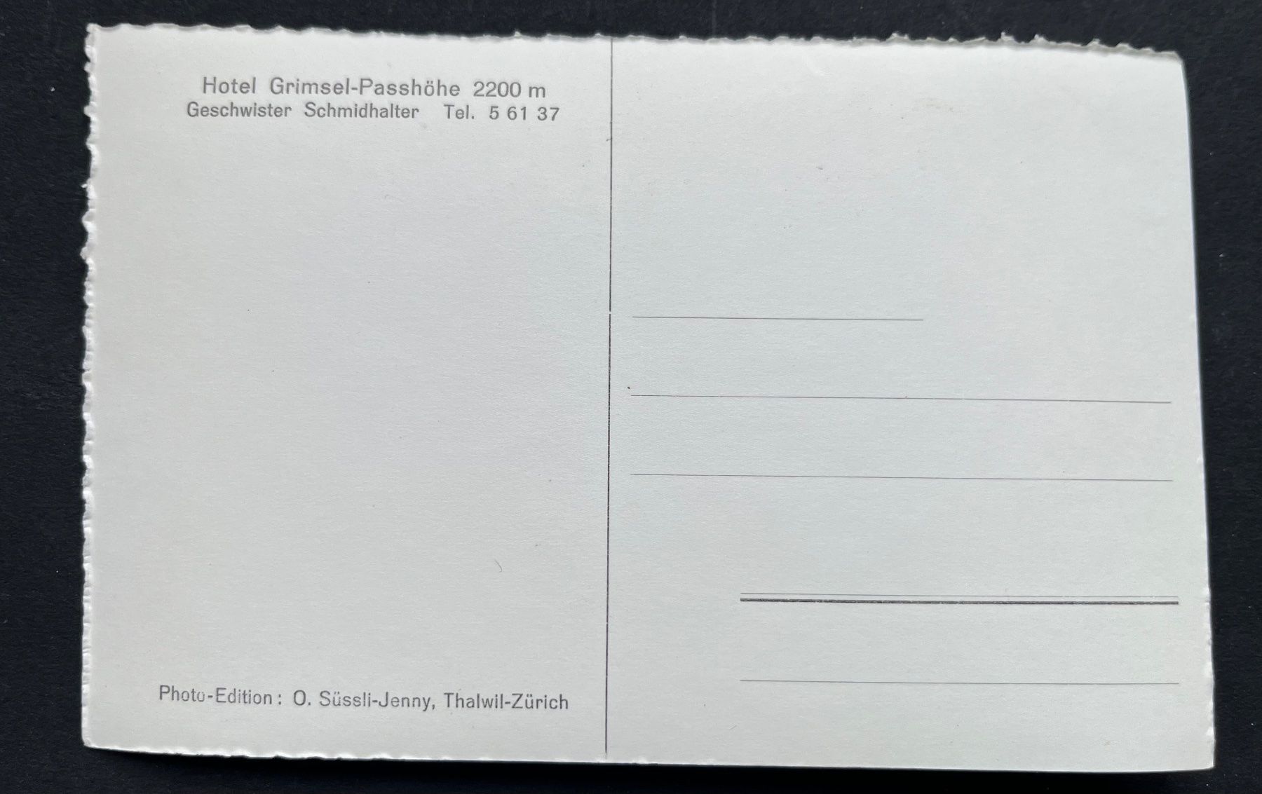 Cartoline postali: Grimselpass, HOTEL PASSHÖHE/Postauto Saurer – Usato da Wabern venduto da DaxKarten-75 1