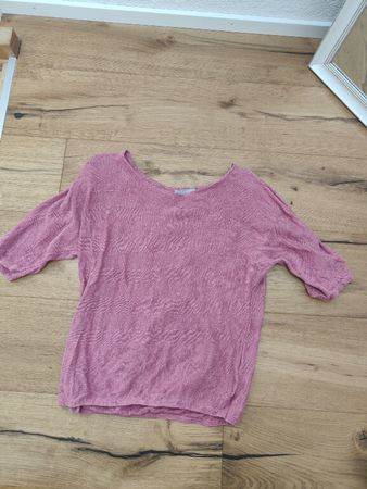 Leichtes Sommerpullover/tshirt Pink Leinen/Hanf Gr. S