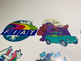 FIAT Aufkleber Sticker Abziehbild 70er Jahre vintage Set 2