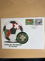 Gedenkmünze Liberia 5 Dollar Fussball EM 2004 Briefumschlag