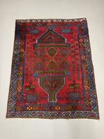 Persischer Teppich, Vintage, Rot, 152x122cm,