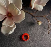 1940sVintage true Bakelite orange ring tested with symichrom
