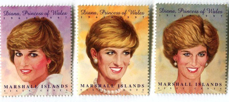 Tutti i francobolli: Briefmarken "Lady Diana". Marshallinseln – Nuovo e nell'imballaggio originale da Basel venduto da Butsch5
