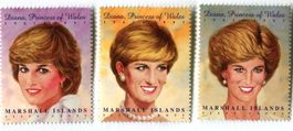 Briefmarken "Lady Diana". Marshallinseln