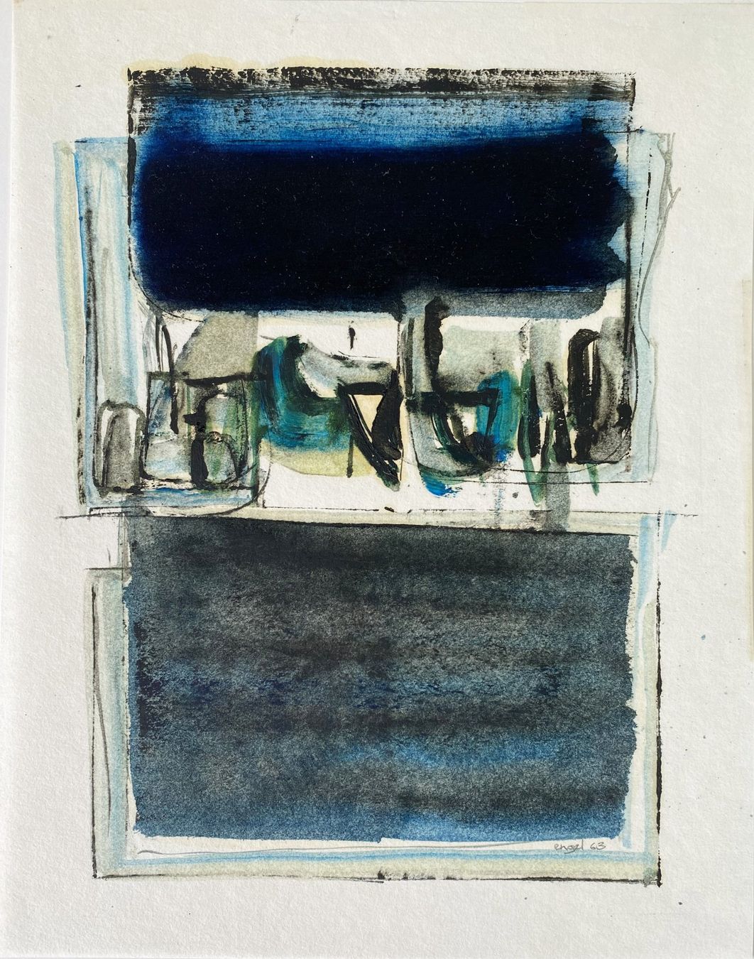 Dipinti: Engel Michel auf Papier 1963 – Nuovo (secondo la descrizione) da grenchen venduto da Belarte