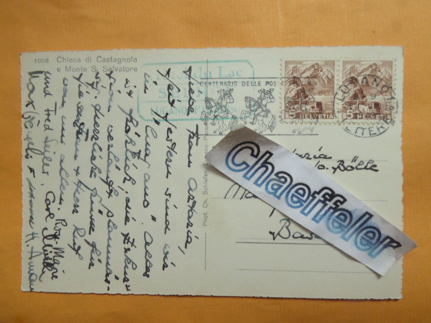 Ansichtskarten: 1949 1008 Chiesa di Castagnola e Monte – Gebraucht aus Zürich von Chaeffeler 1