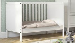 Mitwachsendes Babybett 70 × 140 cm, Weiß, höhenverstellbar