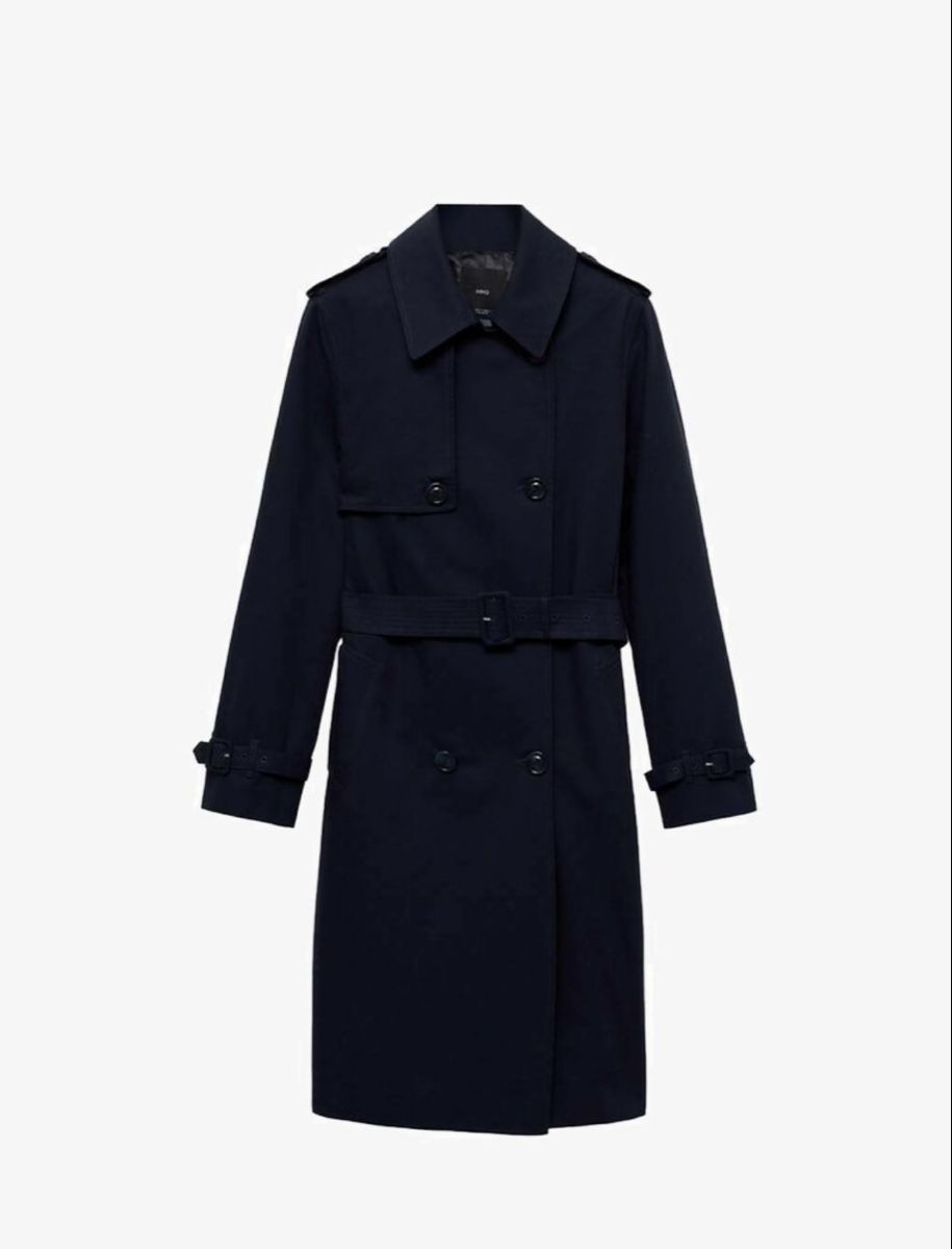 Mango Cappotti: Mango Damen Trenchcoat, dunkelblau, Grösse M – Usato da Birr venduto da savasdee