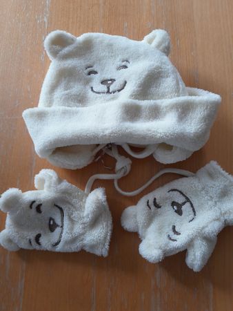 Mütze-Handschuhe-Set für Baby 62/68