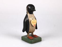 Pinguin aus Holz Deko vintage (Folk Art / Unikat) – 22 cm