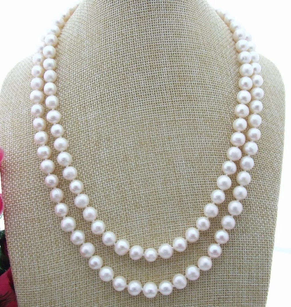 Catenine: Knot Lua Weiss Perlen Kette Echt Collier Perle Halskette – Nuovo (secondo la descrizione) da Prilly venduto da ilyria73 3