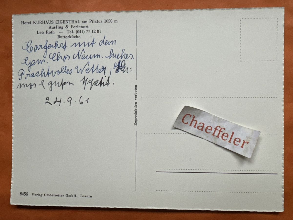 Cartes postales: 1961 Kurort Eigental 1961 – D'occasion à Zürich par Chaeffeler 1
