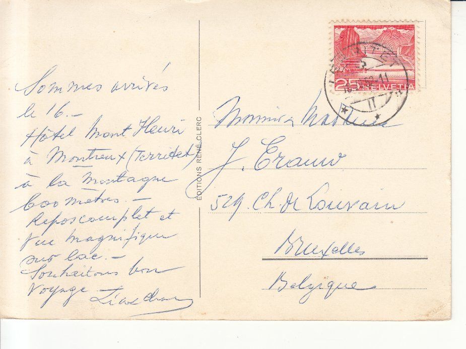 Cartoline postali: Clarens Insel 1952 – Usato da Bürglen TG venduto da StampGraf 1