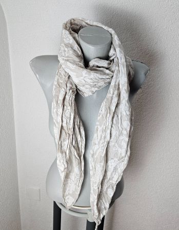 coller Schal / Tuch / Foulard beige Weiss mit kleinen Skulls