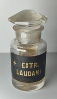 Seltene Apothekerflasche Laudanum / Opium Glas Um 1900 8cm